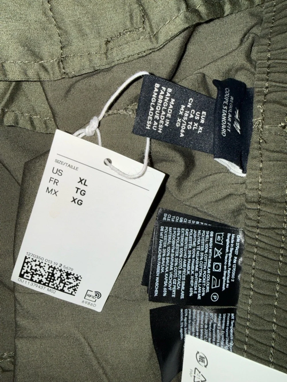 H&M Men's XL Olive Green Drawstring Shorts
